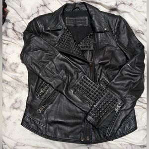 EUC Zara 100% Lambskin Studded Jacket
